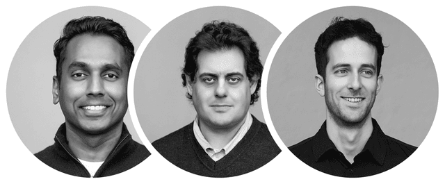 Kiruba, Nuno, and Antonio, the founders of Eleos Life