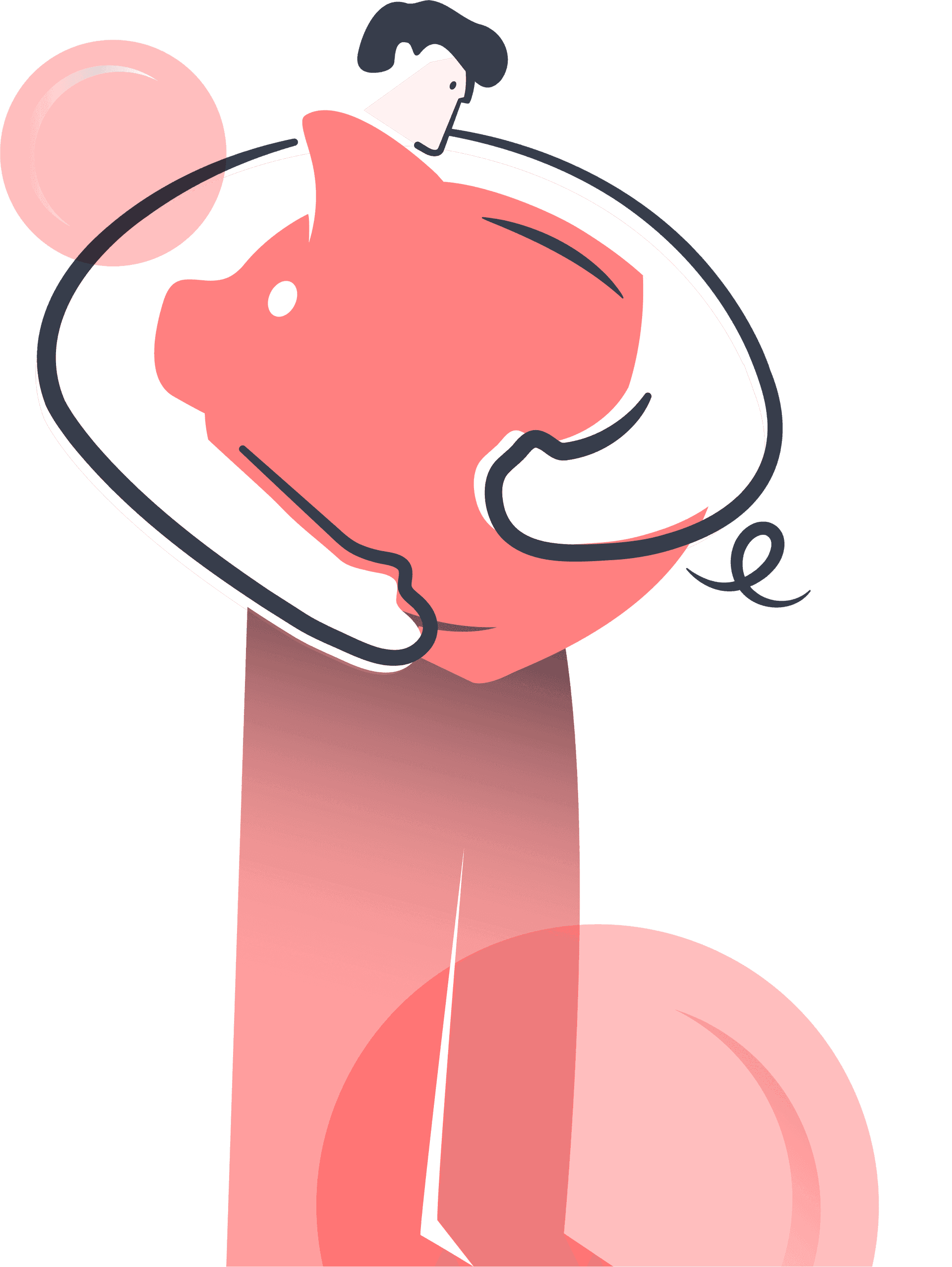 B2 C piggy bank hug